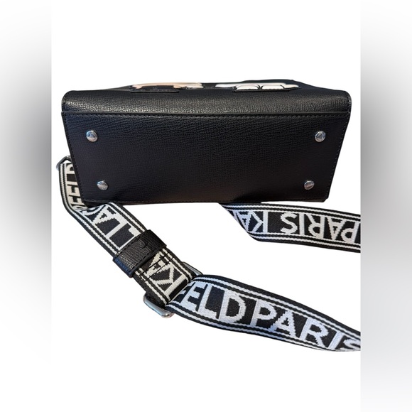 Karl Lagerfeld Black Shoulder Bag with Cartoon Figures - Picture 4 of 5